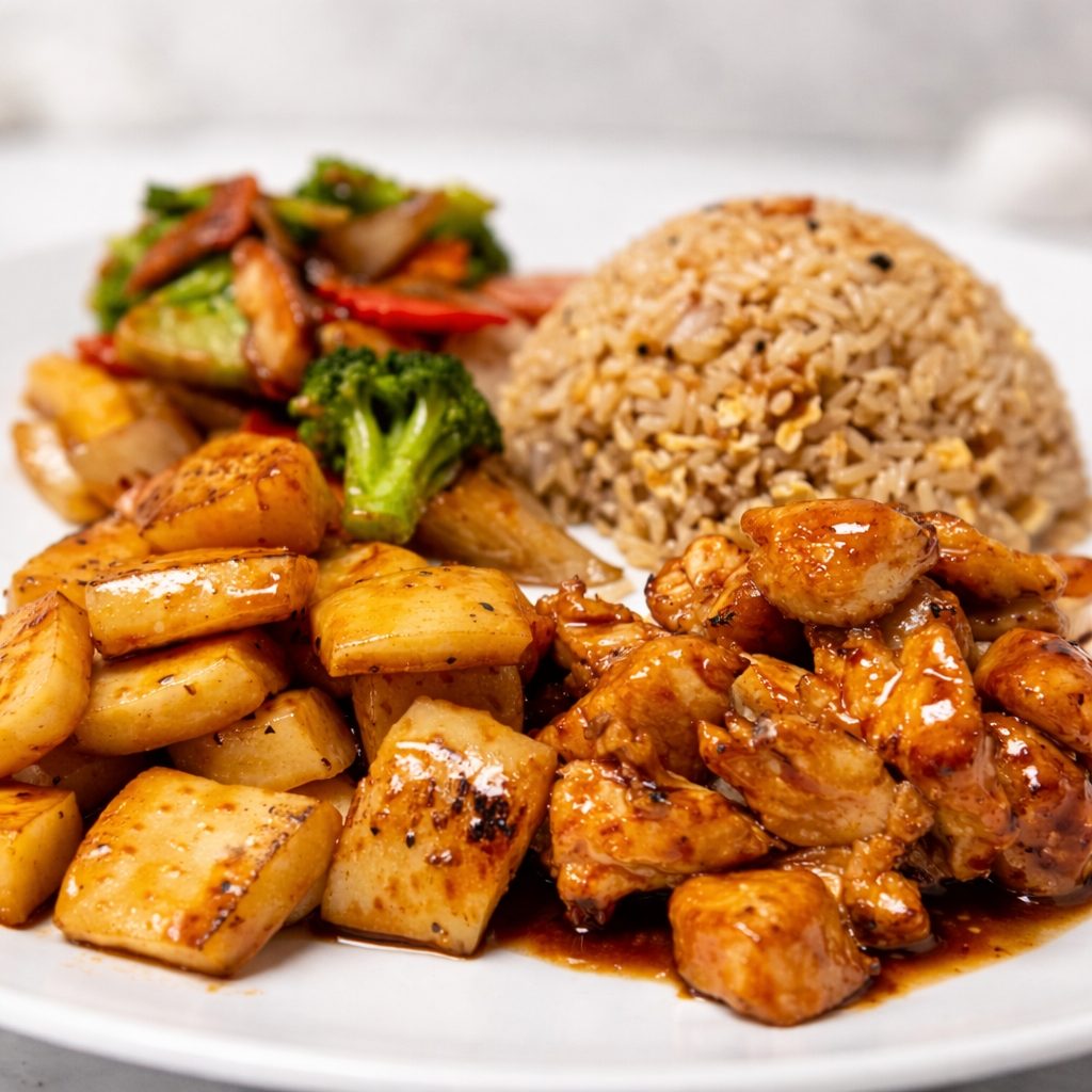 Hibachi Chicken & Calamari.