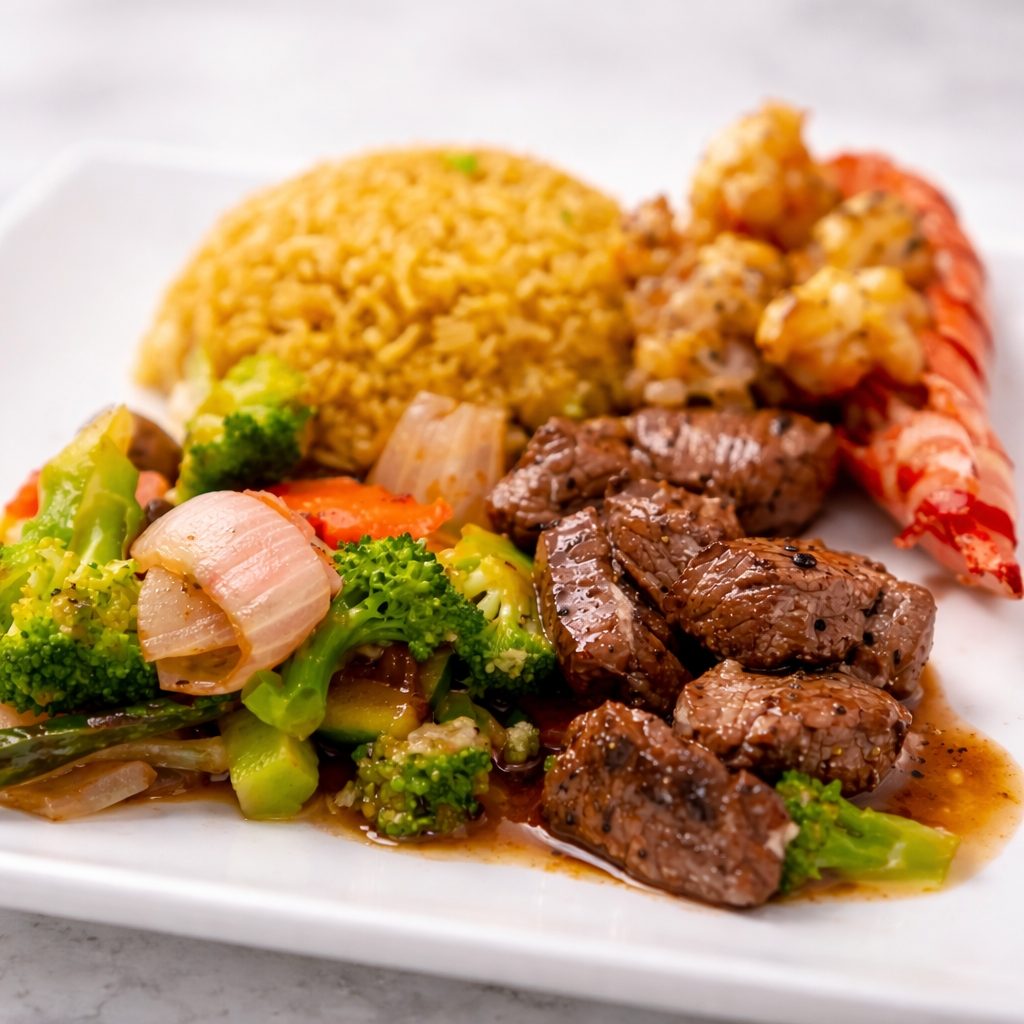 Hibachi Filet Mignon & Lobster.