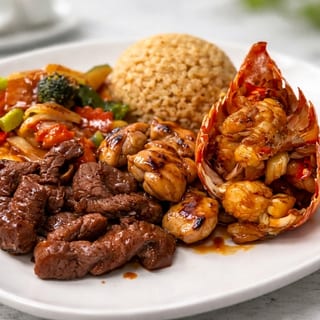 Hibachi Chicken, Filet Mignon, Lobster