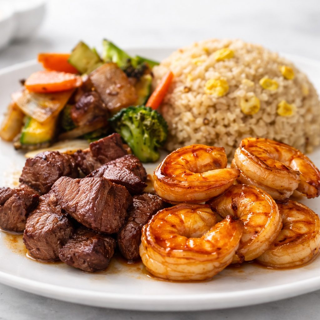 Hibachi Shrimp & Filet Mignon.