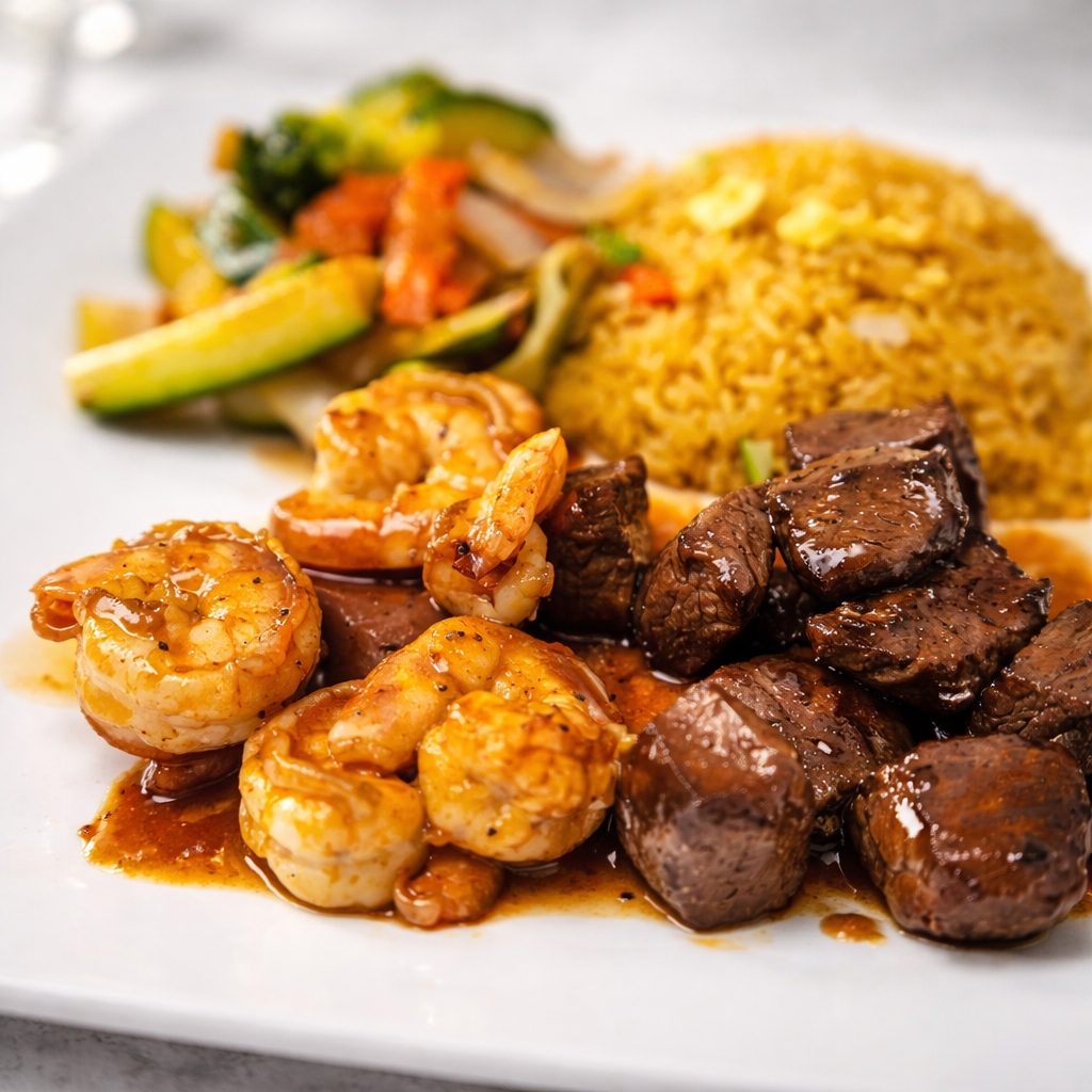Hibachi Shrimp & Steak.