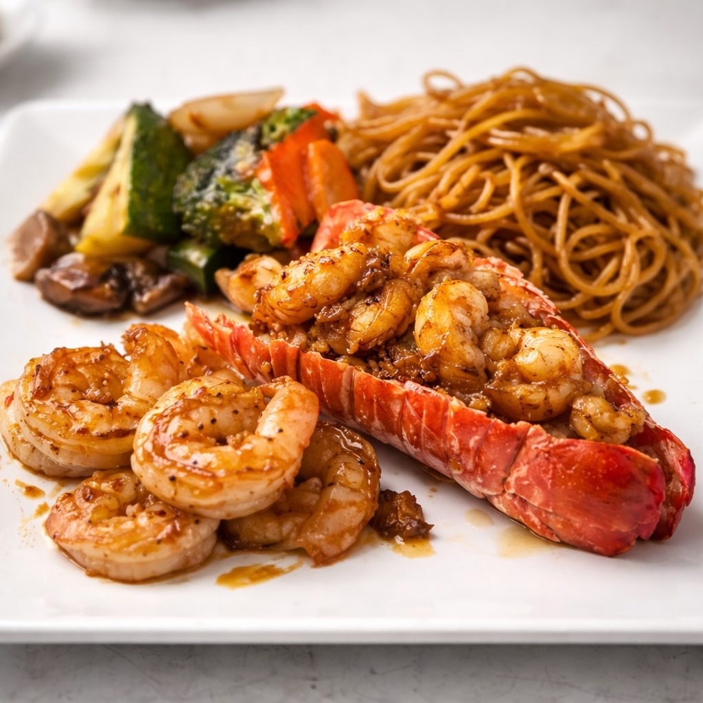 Hibachi Shrimp & Lobster.