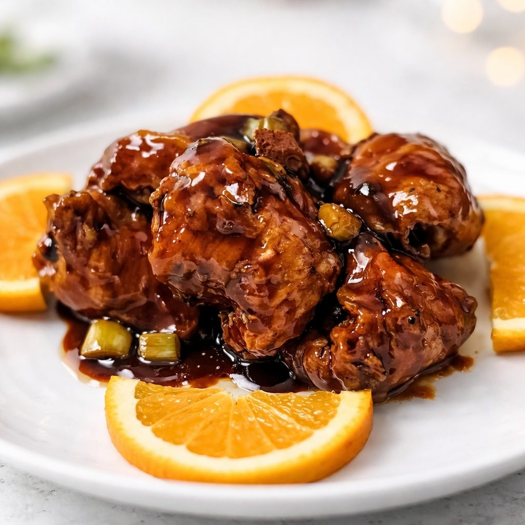 (L) Orange Chicken.